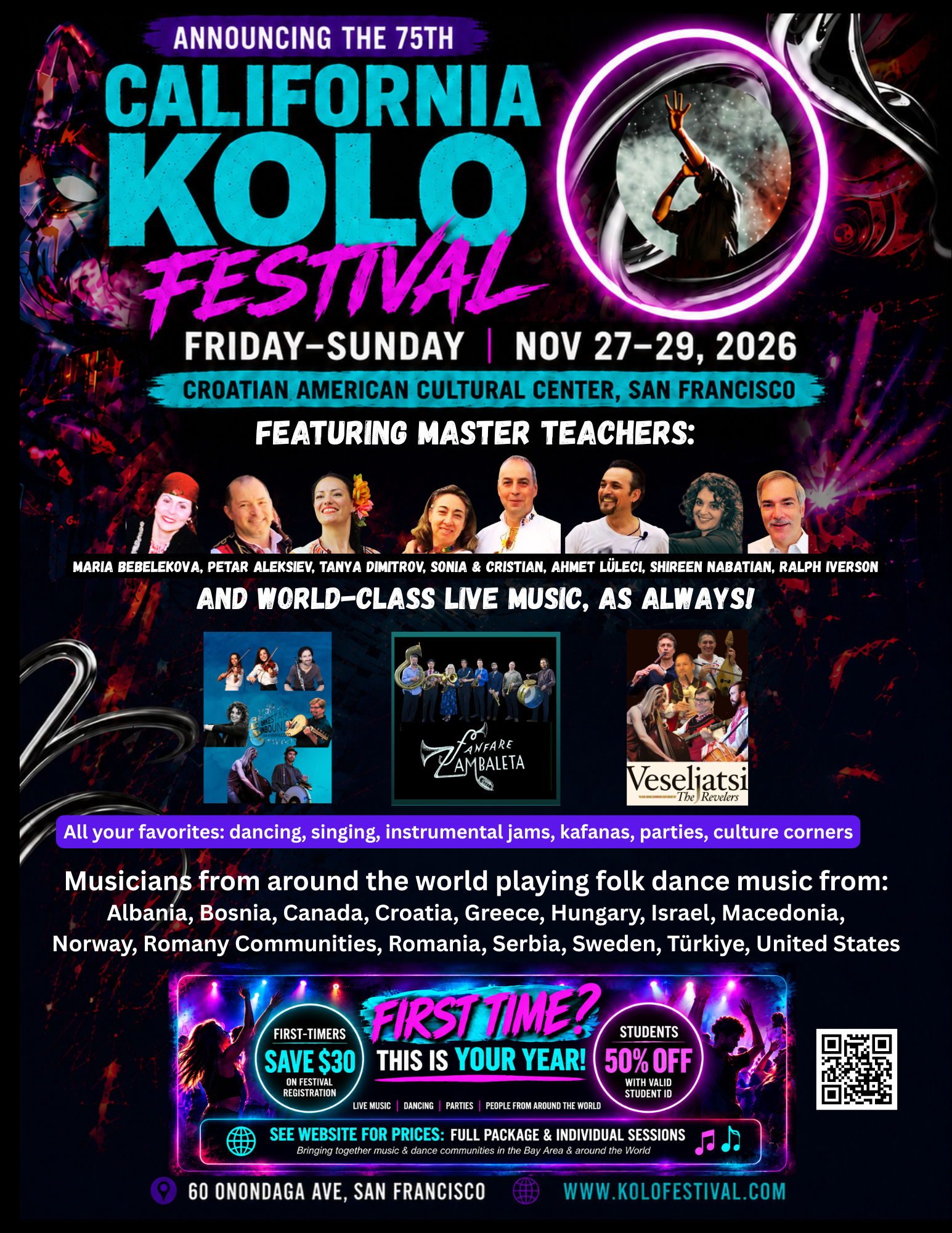 Kolo Festival 2026 event flyer — Nov 27-29, San Francisco